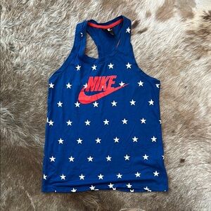 Nike Blue and White Crop Tank Top